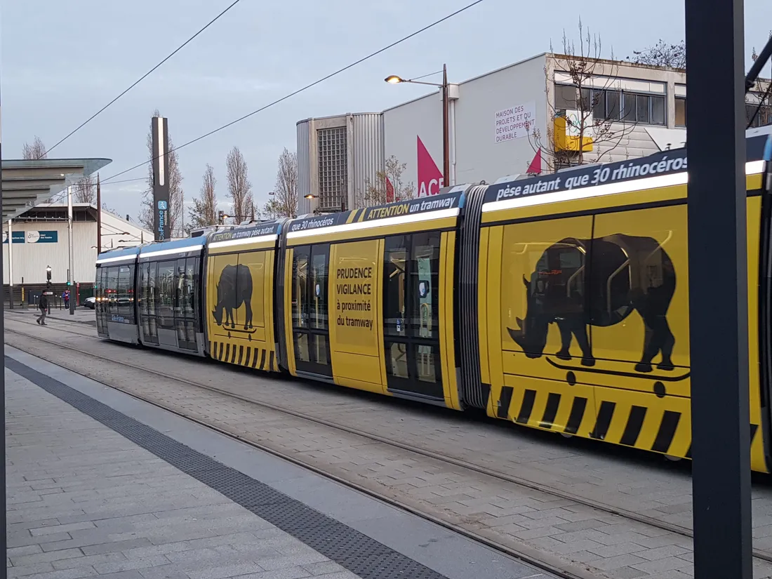 Val-de-Marne : face aux accidents, le tramway T9 se déguise en rhinocéros